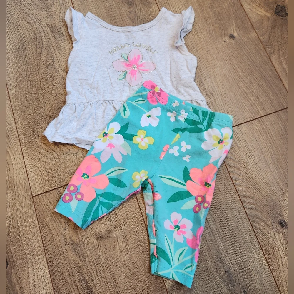 9 Months Carter's Girls Tropical Outfit - Picture 2 of 3